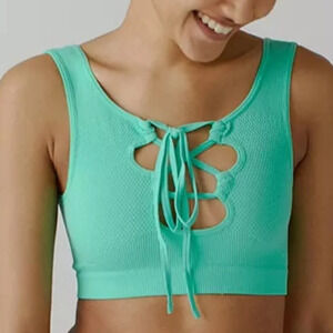 Urban Outfitters Out From Under Marina Seamless Pique Lace Front Bra Top Mint